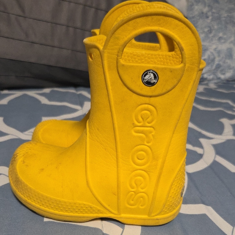 CROCS Kids Bright Yellow Rain Boots